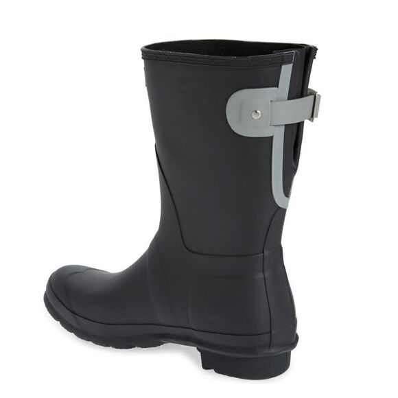 HUNTER Original Short Back‎ Adjustable Rain Boot, BLACK GRAY, Size 9, NWT - Picture 10 of 16